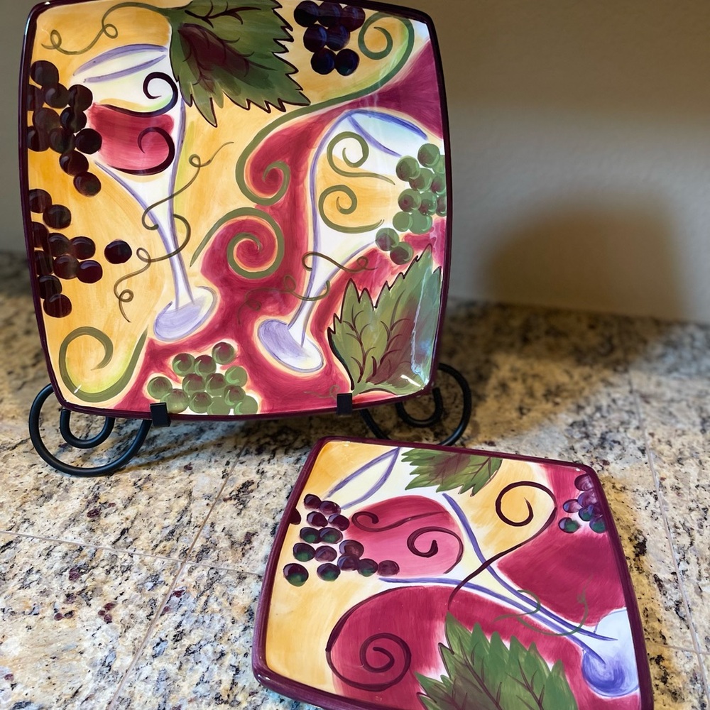 Clay Art Grapevine Square Platters